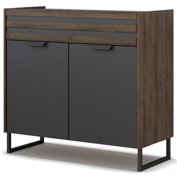 Komoda BAREA sivá/dub atlantic tmavý 1