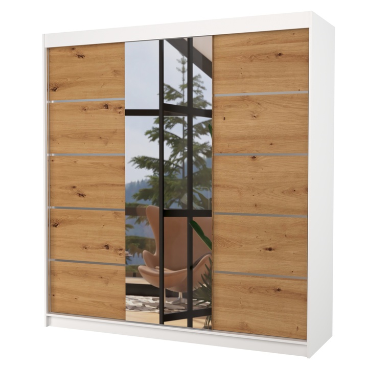 Šatníková skriňa BARGO biela/dub artisan 1