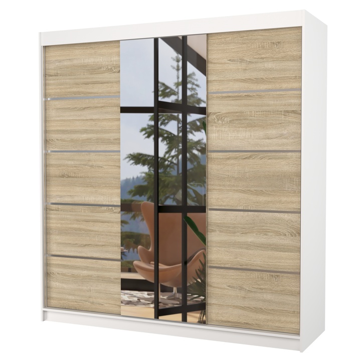Šatníková skriňa BARGO biela/dub sonoma 1
