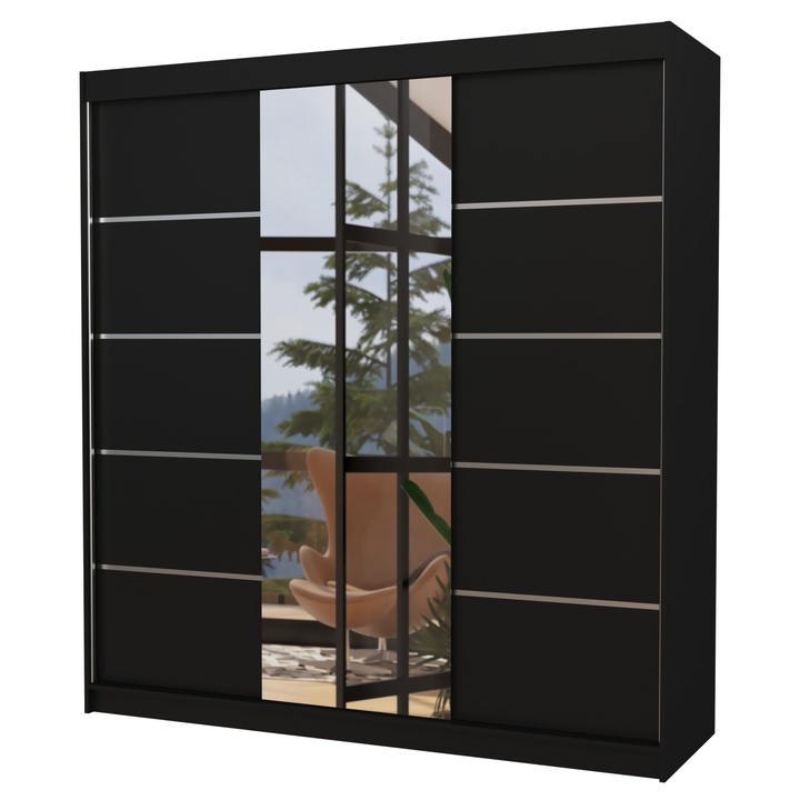 Šatníková skriňa BARGO čierna 1