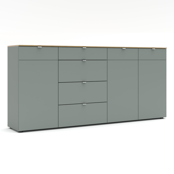 Komoda BARI 3 trstinovozelená/dub artisan 1