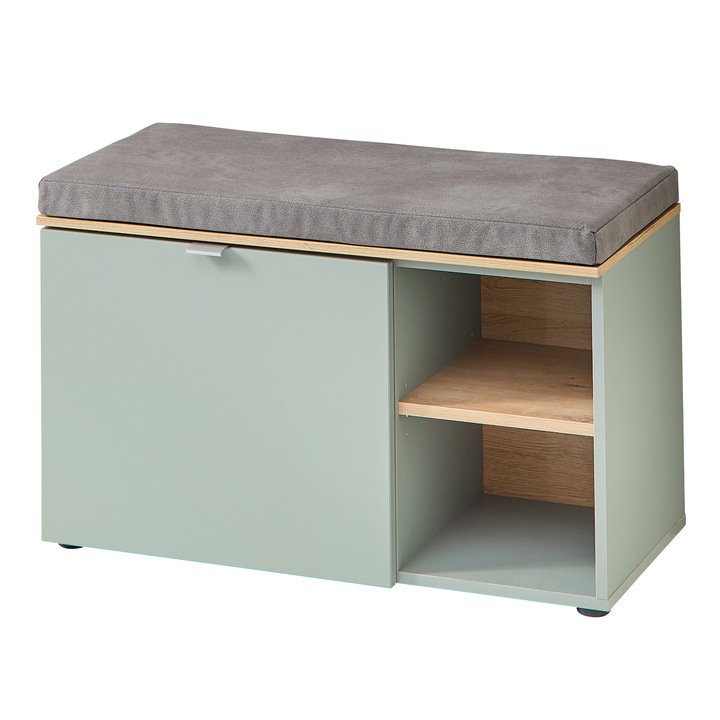 Lavica na topánky BARI 60 trstinovozelená/dub artisan 1