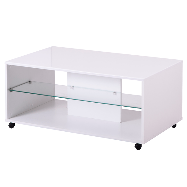 Konferenčný stolík BARNABY biela/biela vysoký lesk 1