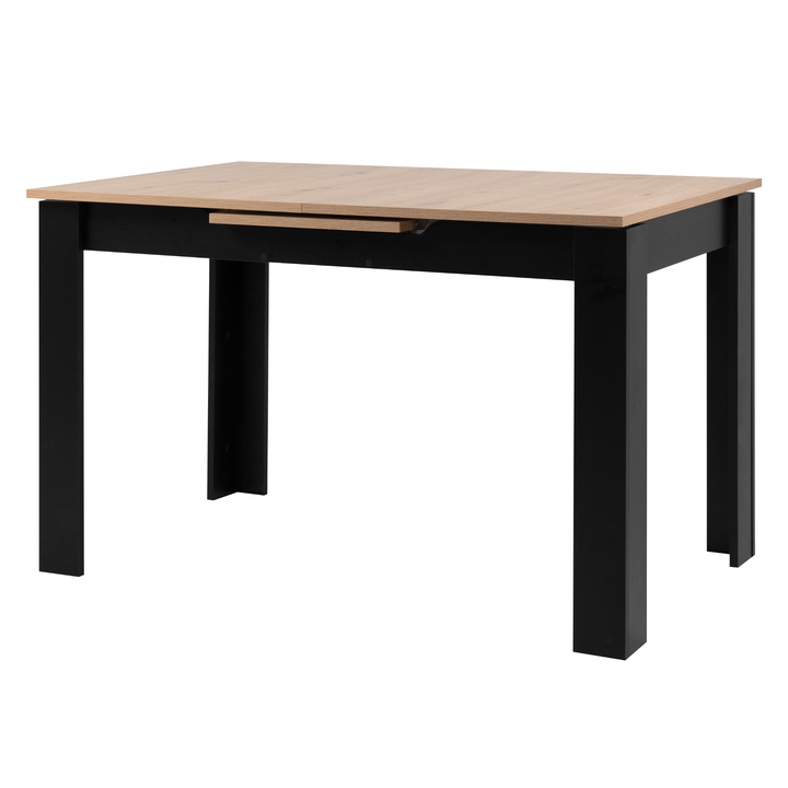 Jedálenský stôl BAUCIS 90A dub artisan/čierna, šírka 125 cm 1