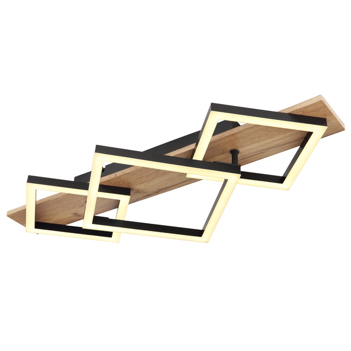 Stropné LED svietidlo BEATRIX 8 čierna/svetlé drevo 1