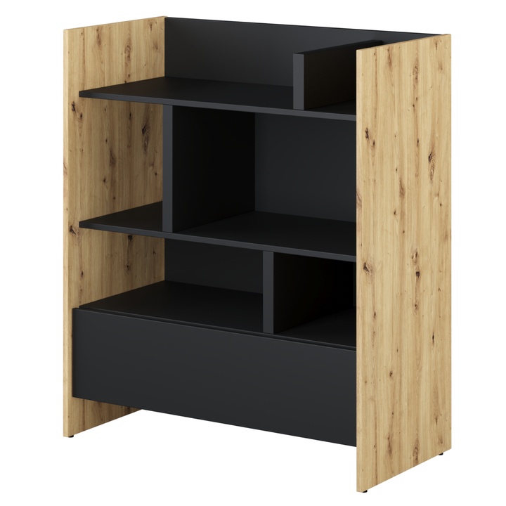 Regál BED CONCEPT BC-25 dub artisan/čierna 1