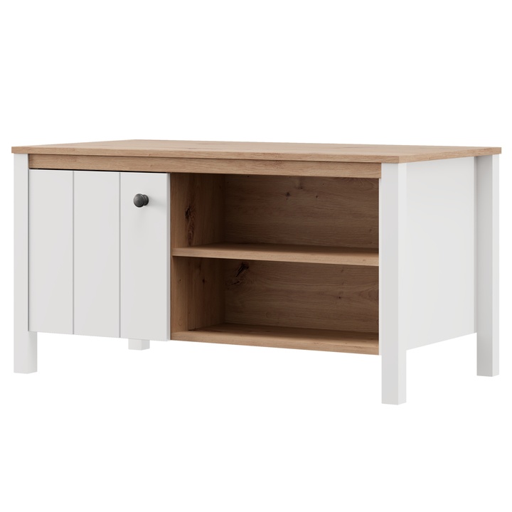 Konferenčný stolík BEDFORD 2D biela/dub artisan 1