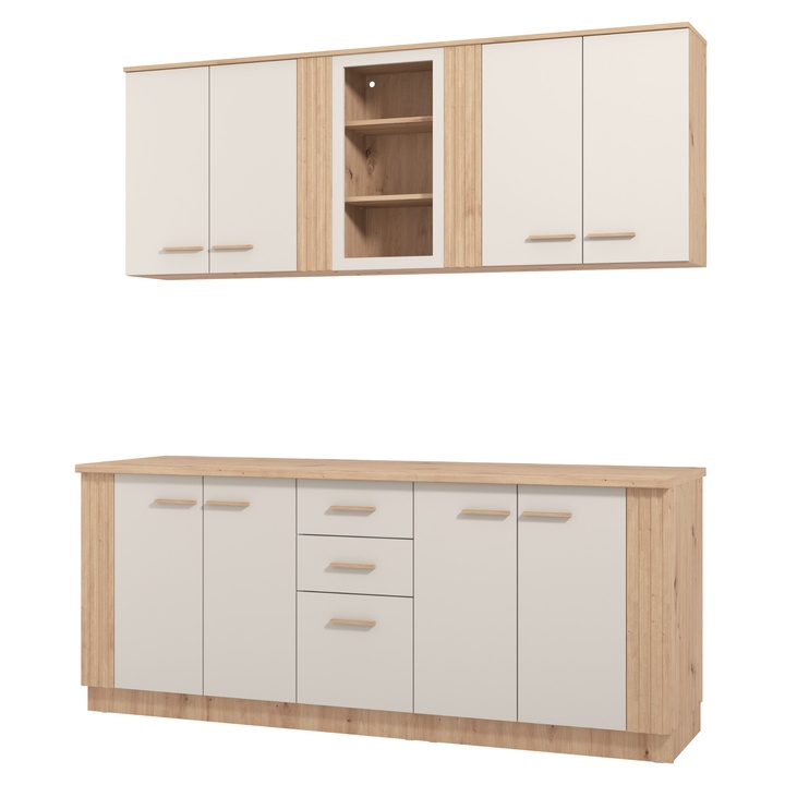 Kuchynský blok BELFORT 200 kašmírová/dub artisan 1