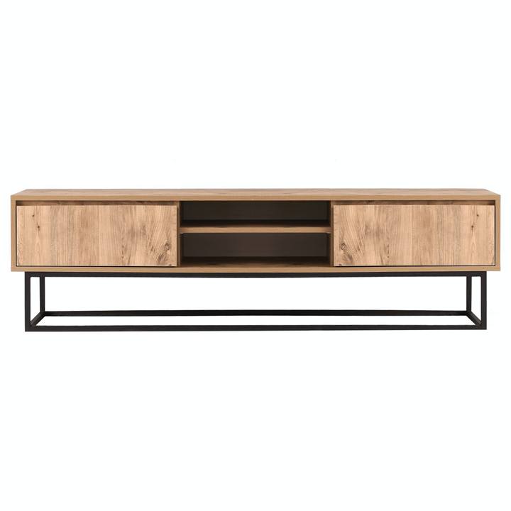 TV stolík  BELINDA čierna/borovica, šírka 180 cm 1