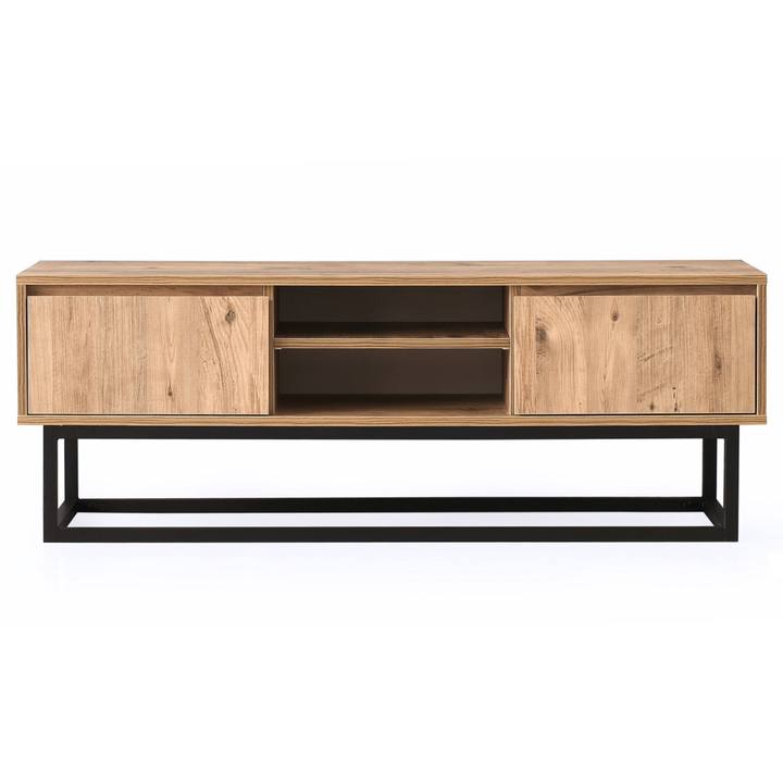 TV stolík  BELINDA čierna/borovica, šírka 140 cm 1