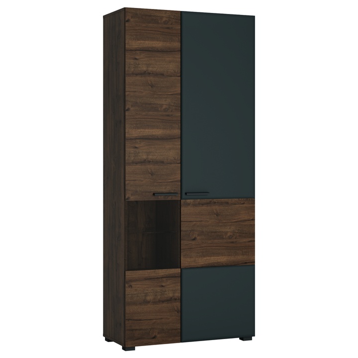 Vitrína BELLINI dub waterford/kozmos sivá, ľavé vyhotovenie 1