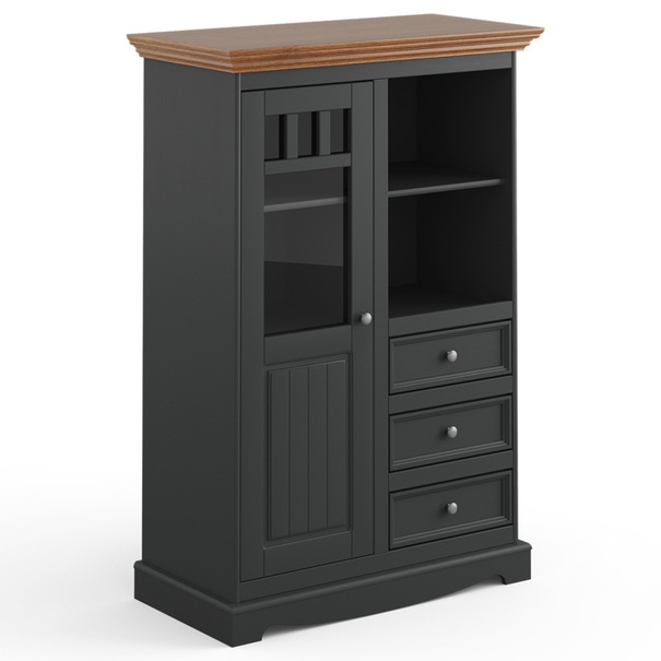 Vitrína BELLU 1.3 dub/grafit 1