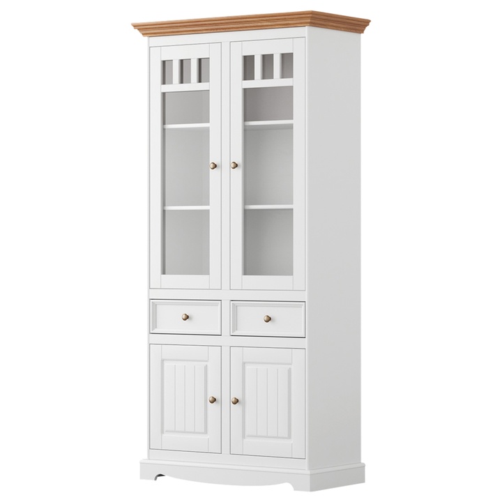 Vitrína BELLU 2D dub/biela 1