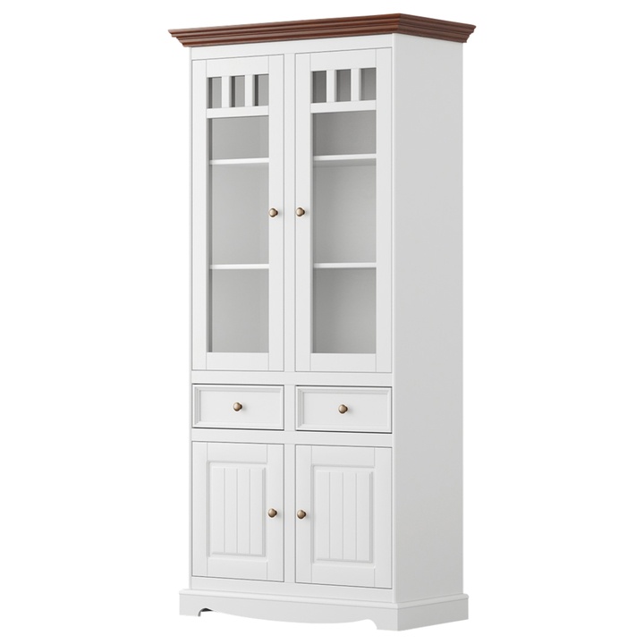 Vitrína BELLU 2D orech/biela 1