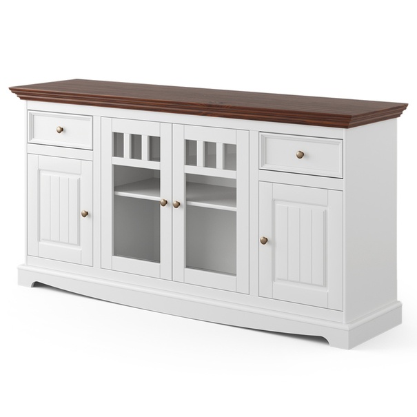 Komoda BELLU 4D orech/biela 1