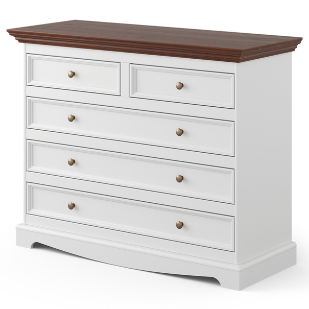 Komoda BELLU 5S orech/biela 1