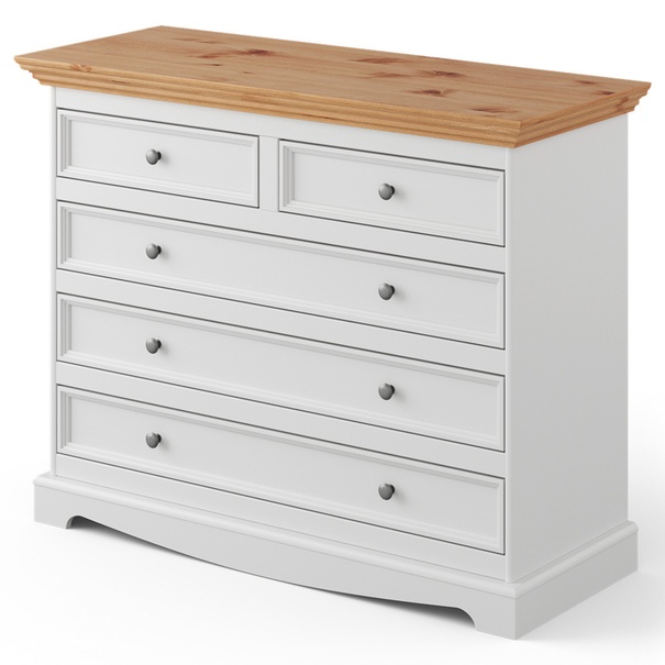 Komoda BELLU 5S borovica/biela 1