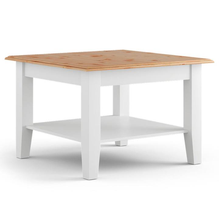 Konferenčný stolík BELLU borovica/biela, šírka 70 cm 1