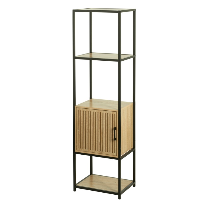 Regál BEN čierna/drevo, výška 153 cm 1