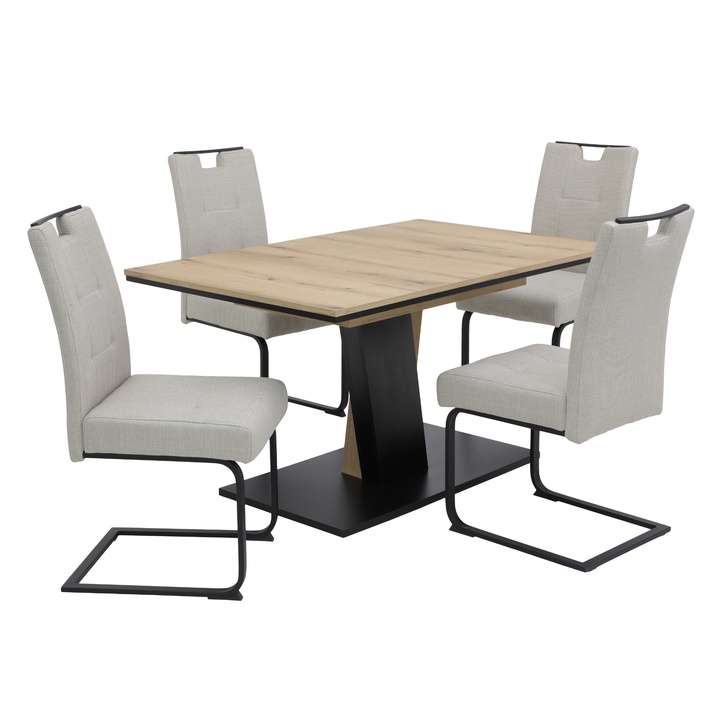 Jedálenská zostava BENOTI dub evoke/béžová 1