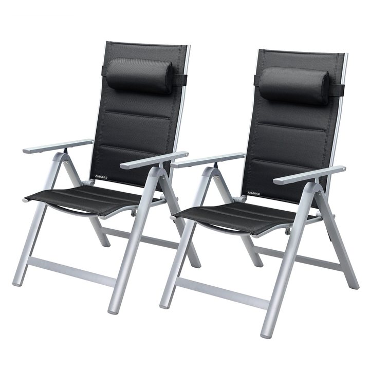 Záhradná stolička BEREN 2 strieborná/čierna, sada 2 ks 1