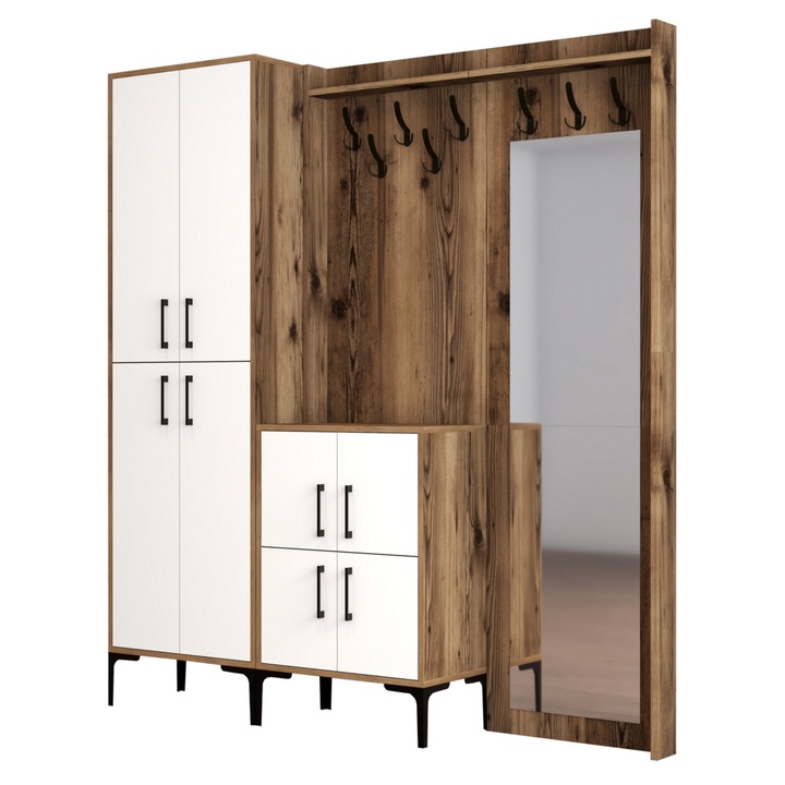 Predsieňová zostava BERLIN 3 orech/biela 1