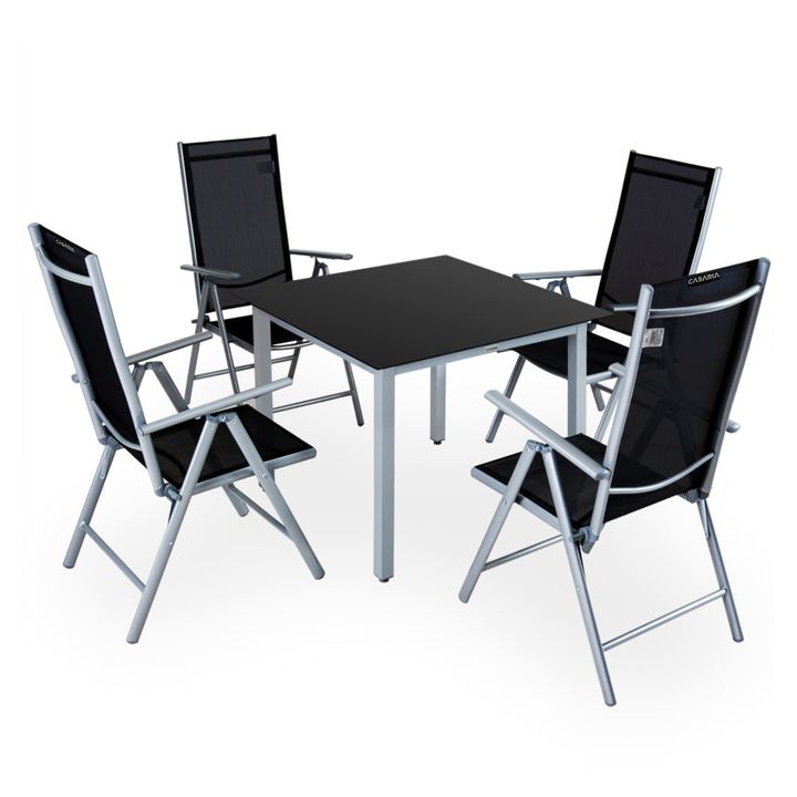 Záhradná zostava BERN 4 strieborná/čierna 1