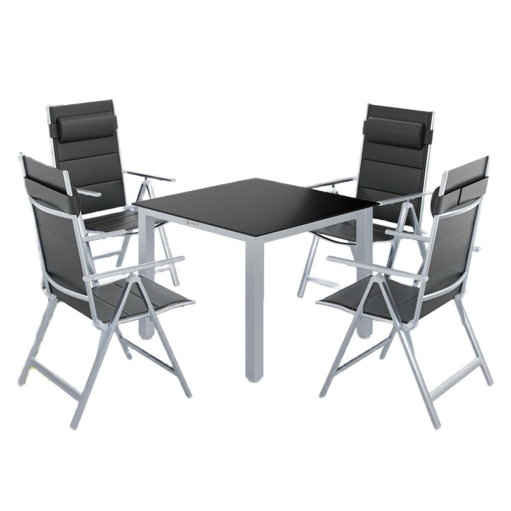 Záhradná zostava BERN 5 strieborná/čierna 1