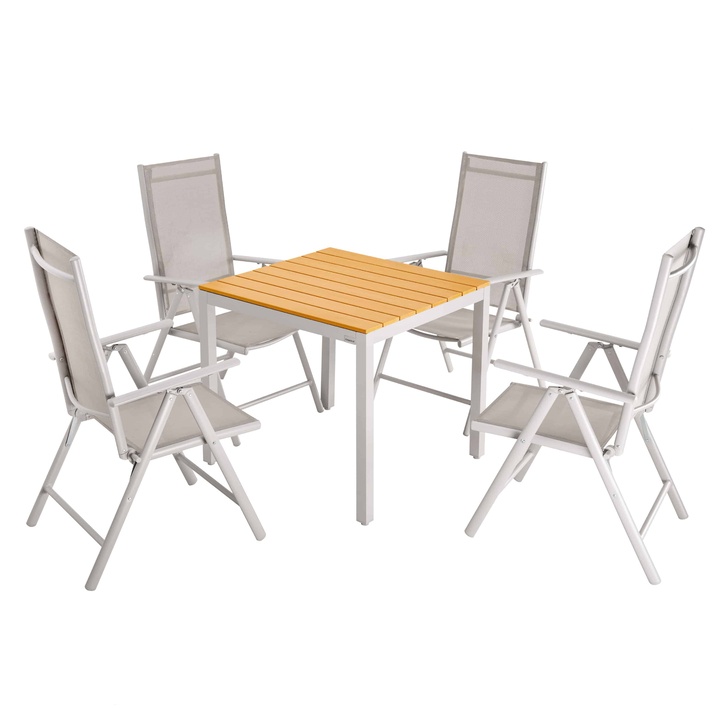 Záhradná zostava BERN svetlosivá/prírodná 1