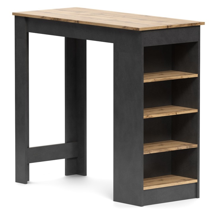 Barový stôl BERNO 16 dub wotan/antracitová 1