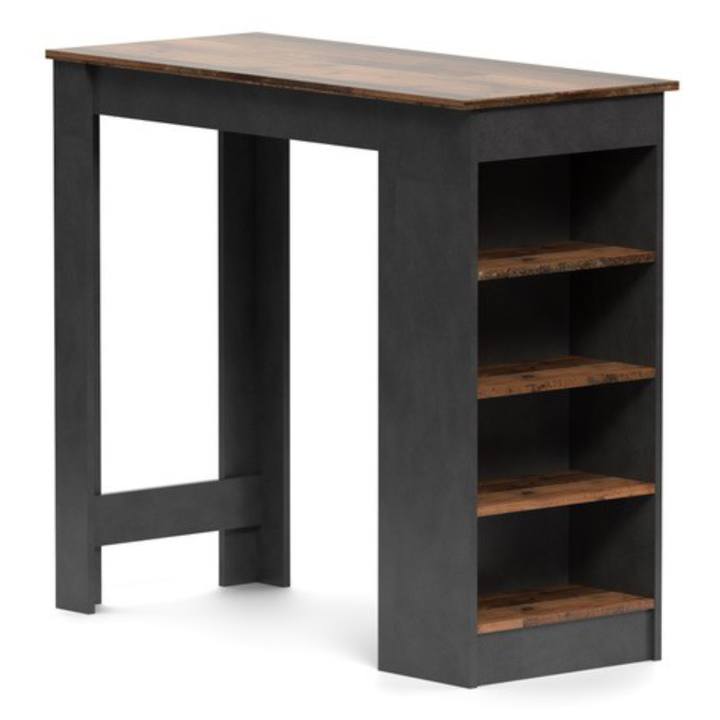 Barový stôl BERNO 16 staré drevo tmavá/matera 1