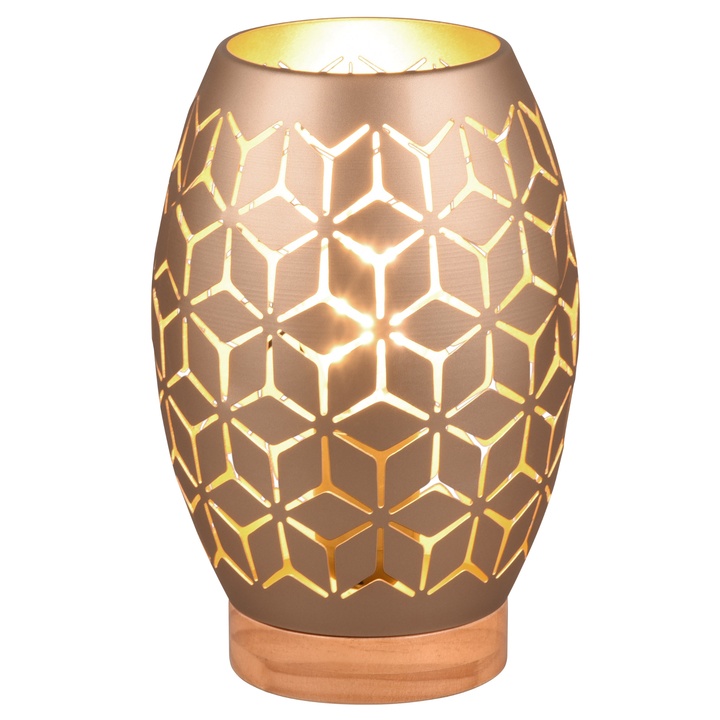 Stolná lampa BIDAR 1 coffee/zlatá/svetlé drevo 1