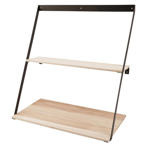 Nástenný regál BIRN borovica/čierna 1