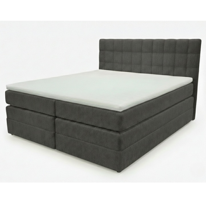Posteľ s matracom a topperom BIRNA 2 BK antracitová, 180x200 cm 1