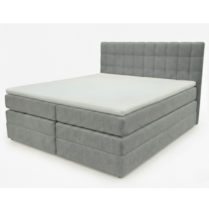 Posteľ s matracom a topperom BIRNA 2 BK svetlosivá, 160x200 cm 1