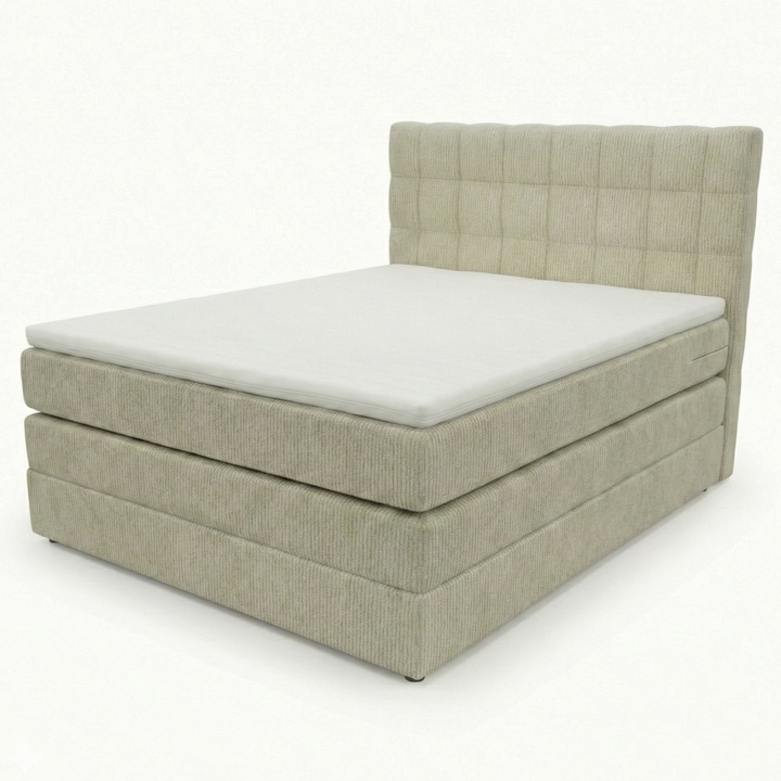 Posteľ s matracom a topperom BIRNA 2 BK béžová, 120x200 cm 1