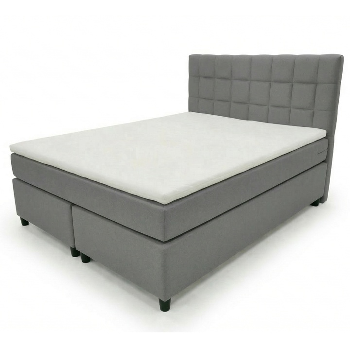 Posteľ s matracom a topperom BIRNA 2 BSB svetlosivá, 140x200 cm 1