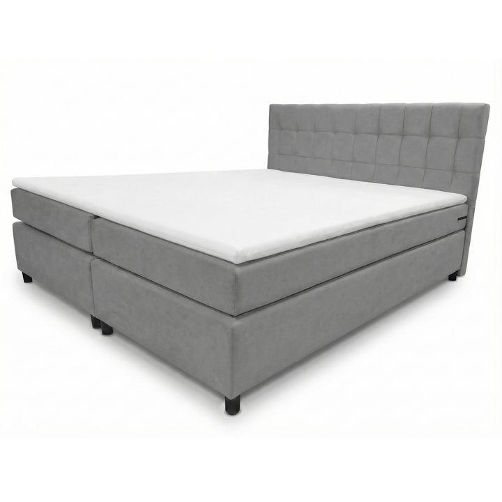 Posteľ s matracom a topperom BIRNA 2 BSB svetlosivá, 180x200 cm 1