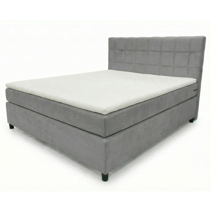 Posteľ s matracom a topperom BIRNA 2 BSB svetlosivá, 120x200 cm 1