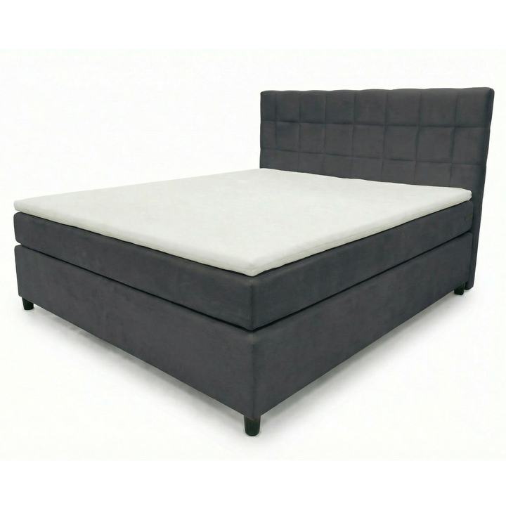 Posteľ s matracom a topperom BIRNA 2 BSB tmavosivá, 120x200 cm 1