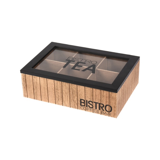 Krabička na čaj BISTRO prírodná/čierna ​ 1