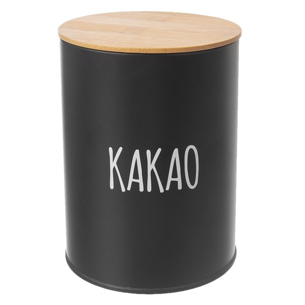 Dóza na kakao BLACK čierna/bambus 1