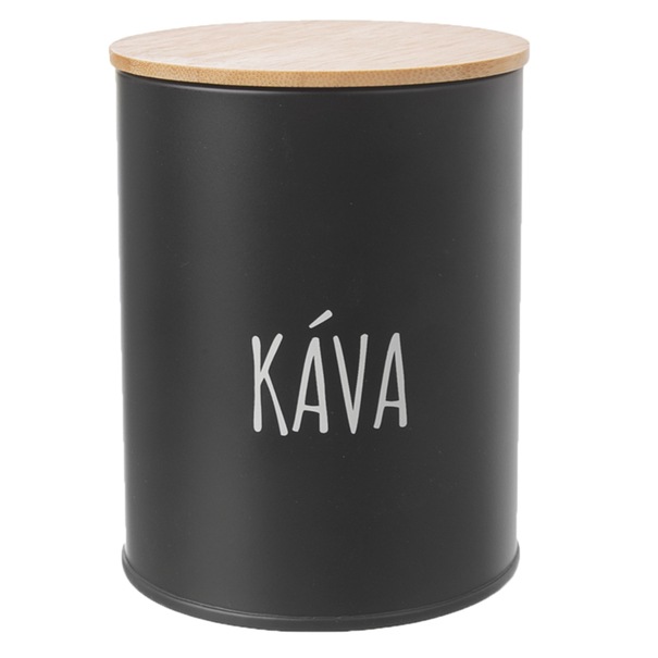 Dóza na kávu BLACK čierna/bambus 1