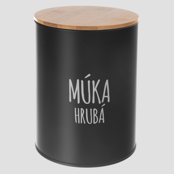 Dóza na hrubú múku BLACK čierna/bambus 1