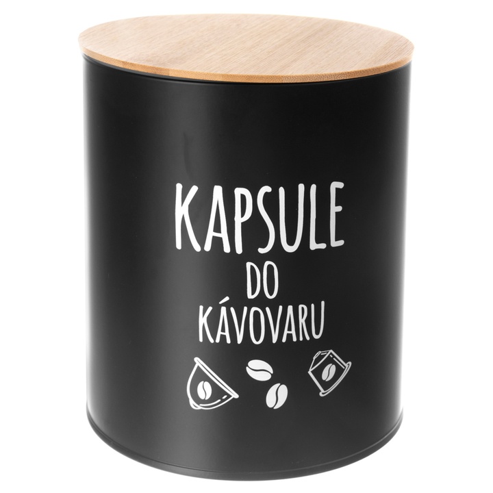 Dóza na kapsle do kávovaru BLACK čierna/bambus 1