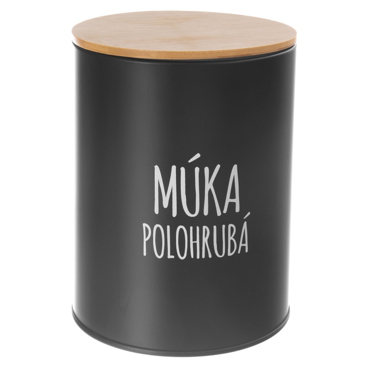 Dóza na polohrubú múku BLACK čierna/bambus 1