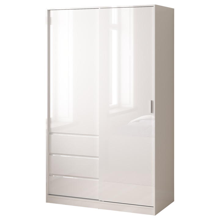 Šatníková skriňa BLAIR 2D biela vysoký lesk 1