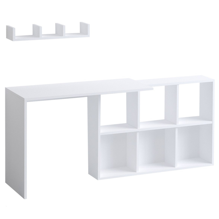 Písací stôl s policou BLAKE biela 1