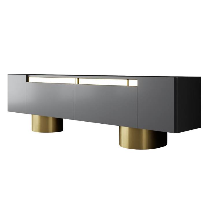 TV stolík BOHEM antracitová/zlatá 1