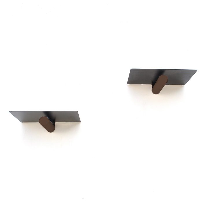 Nástenná polica BOHEMIA čierna/hnedá, sada 2 ks 1